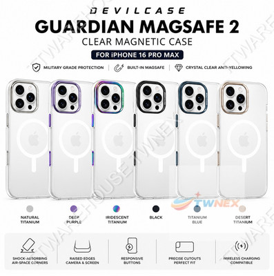 NEW DEVILCASE Guardian MagSafe 2 Magnetic Clear Case For Apple iPhone 16 Pro Max