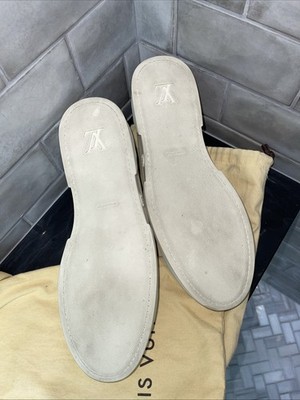 🔥Louis Vuitton LV MS 1115 9 Cream Leather Shoe Trainer Sneakers