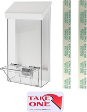 Outdoor Brochure Holder for 4" X 9" Rack Cards and 3.5" X 2" with White Lid Wall