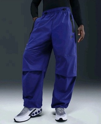 NIKE Air TECH WOVEN OVERSIZED PANTS DEEP NIGHT /BLACK Men Sz L New HM7158-539