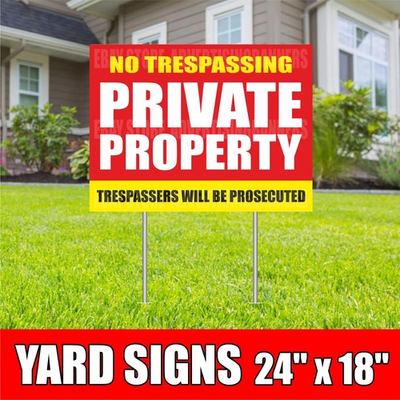 #ad #ad NO TRESPASSING PRIVATE PROPERTY Yard Sign with H Stakes Stop Attention $149.84