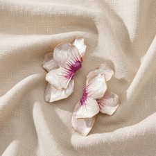 Zara Flower Earrings Enamel Half Petal Fan Pi...