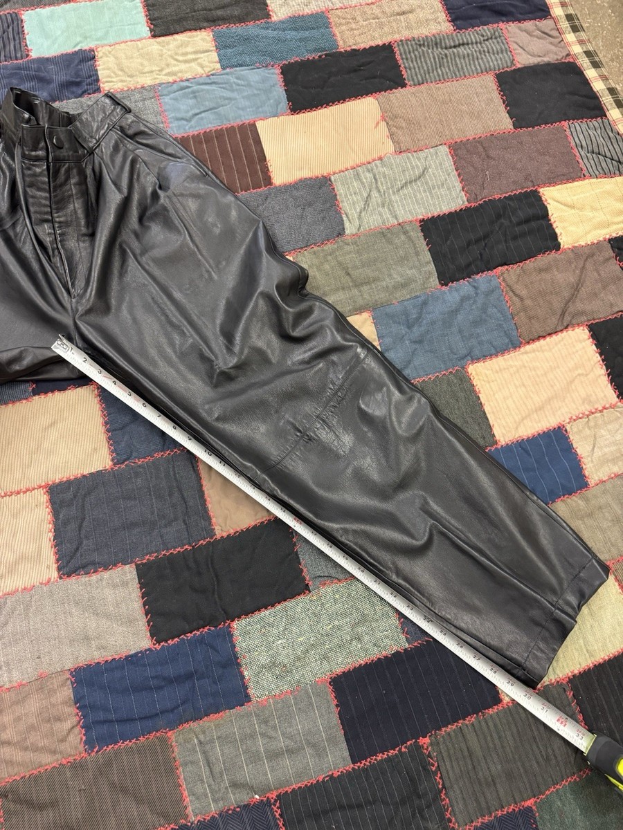 Vintage Opium Baggy Playboi Carti Black Leather Calf Skin Pants