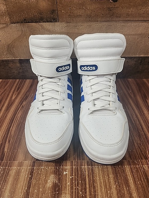adidas Men's Postmove Mid Basketball Shoe - White/Team Royal Blue/Gray, 6
