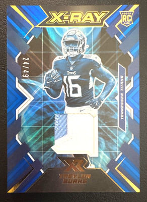 2022 Xr Football TREYLON BURKS Blue X-Ray Rookie Patch /49 Card #XR-11 Titans