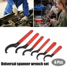 6pc Coil Over Wrench Shock Spanner Universal Adjustable C Shape Wrenches Tool US