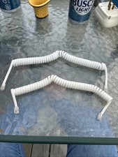 2- White 6Ft Vintage Phone Handset Cord Curly Coil