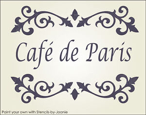 Joanie Stencil Cafe De Paris Cottage French Chic Scroll Border