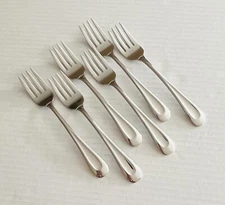 Oneida USA Stainless Sand Dune 6 Salad Forks 6 3/4 Inches Glossy Indent