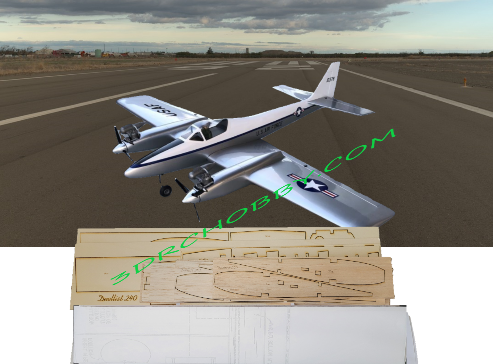 Duellist 240 67" Wingspan RC Airplane Kit Laser Cut Balsa & Ply Short ...
