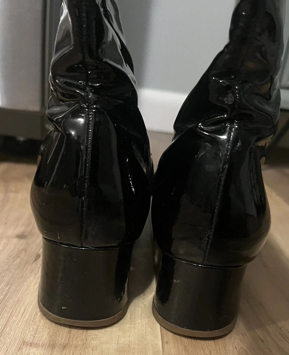 Stivali da donna Valentino Garavani neri in pelle verniciata taglia 6