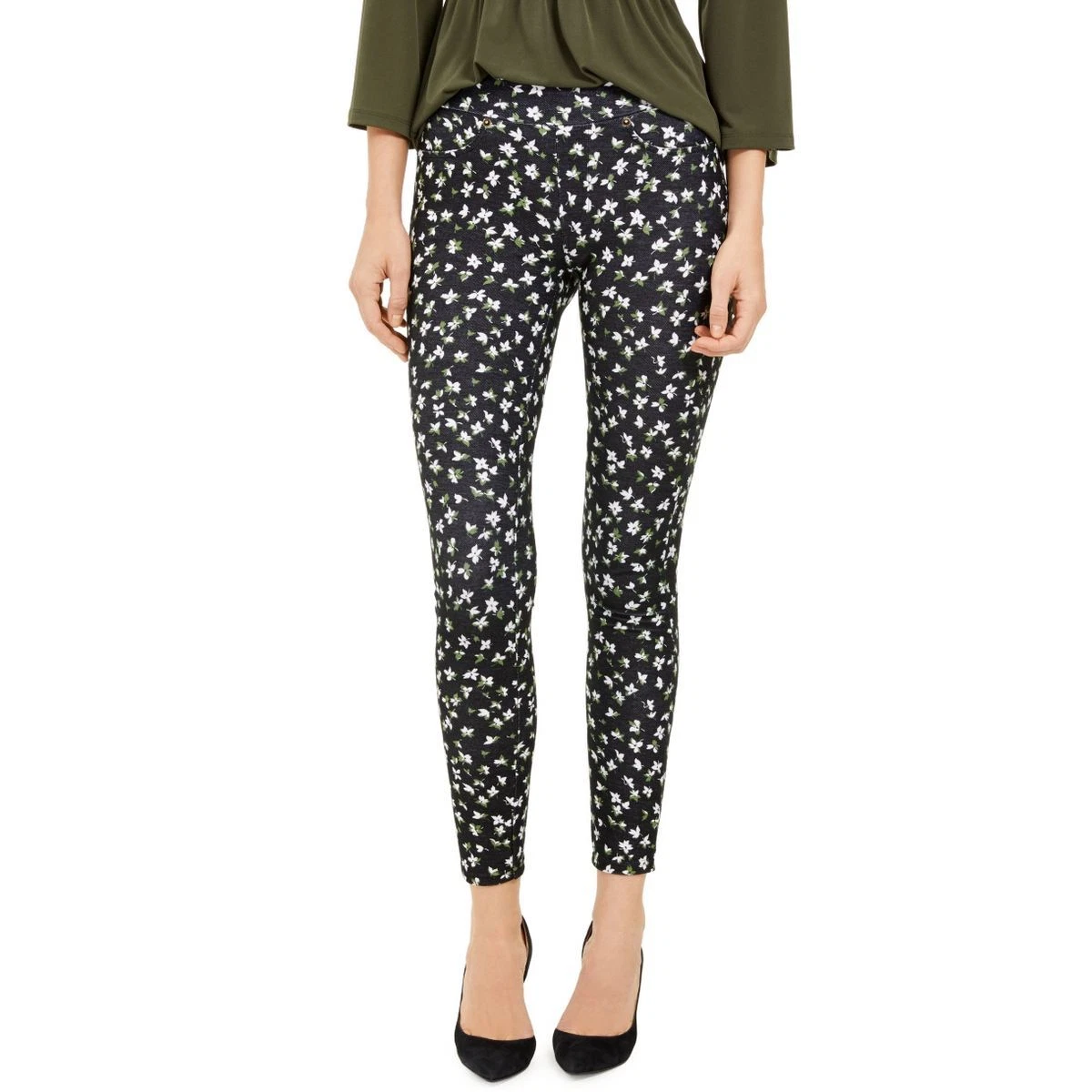 MICHAEL Michael Kors Women's Petites Floral-Print Leggings (PXS