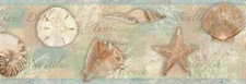 Wallpaper Border Sea Shells Starfish Pastel Beach Ocean Theme BBC46051B