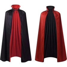 Kids Adult Halloween Death Cloak Wizard Cosplay Medieval Priest Hooded Robe Cape