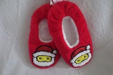 Justice Girl Christmas Santa Slippers Size Medium 3-6 Red White Cute New