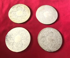 Vintage Set of 4 Silver-Plated Coasters
