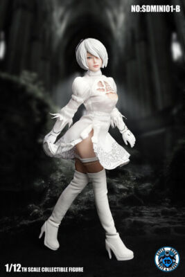 SUPER DUCK SDMINI001-B Sexy Female Automata 2B White Clothes with Head Set 1/12