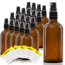 20 x 100ml Sprühflaschen aus Glas Pumpspray Glasflasche Zerstäuber Sprühkopf