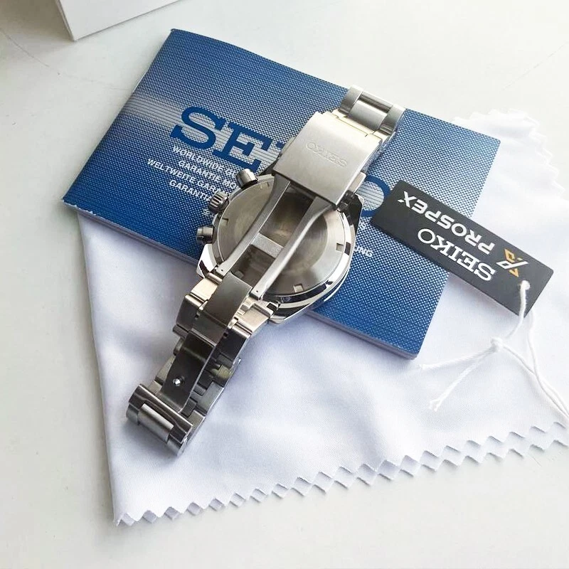 Reloj solar Seiko SSC931 esfera azul para hombre cronógrafo Prospex Speedtimer 41,4 mm Foto 2 de 4