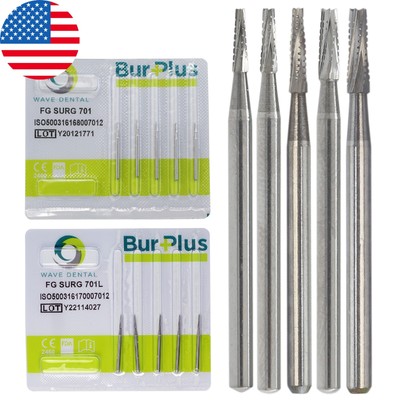 Wave Dental Carbide Surgical Burs FG SURG 701 701L 702 702L 703 High Speed Prima