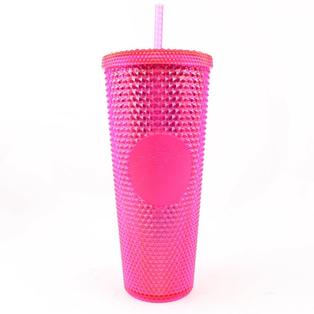 starbucks 2019 holiday studded tumbler neon pink