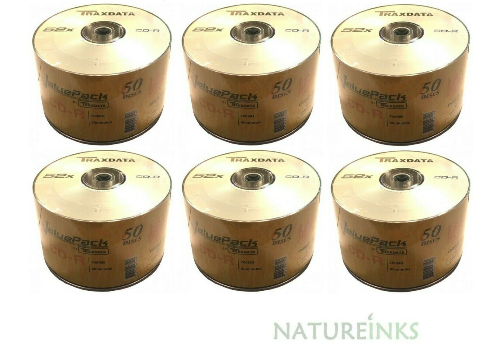 300 Traxdata Non Printable Ritek Valuepack CD-R 52x 700MB 80 min Blank CD discs
