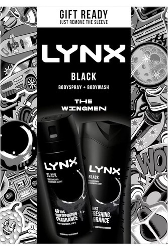 Lynx Black THE WINGMEN Body Spray & Body Wash Duo Gift Set for Him - Picture 2 of 2