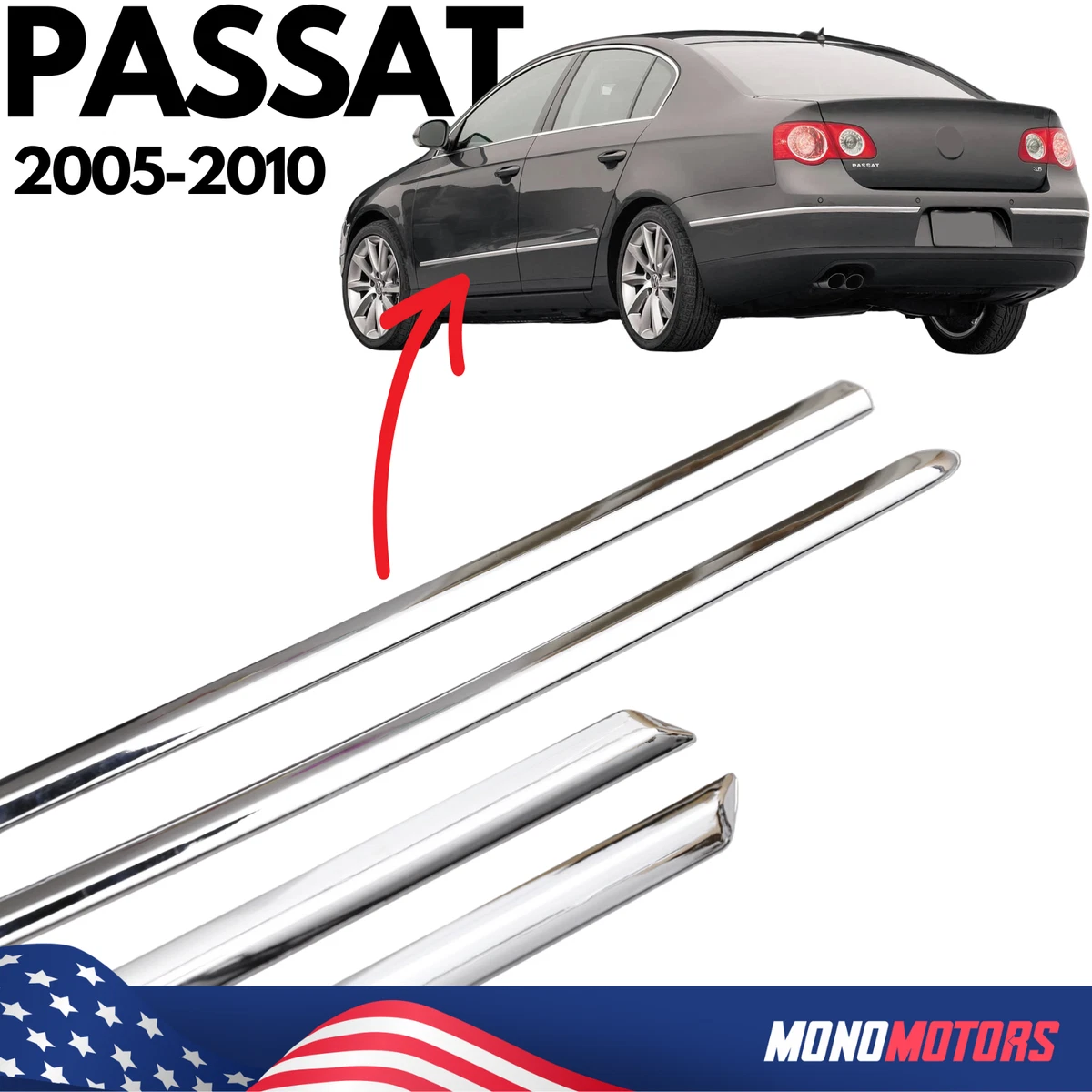 Right Passenger Side Fog Light Cover For 2006-2010 VW Passat – Textured Black, VW1039107, 3C08536669B9