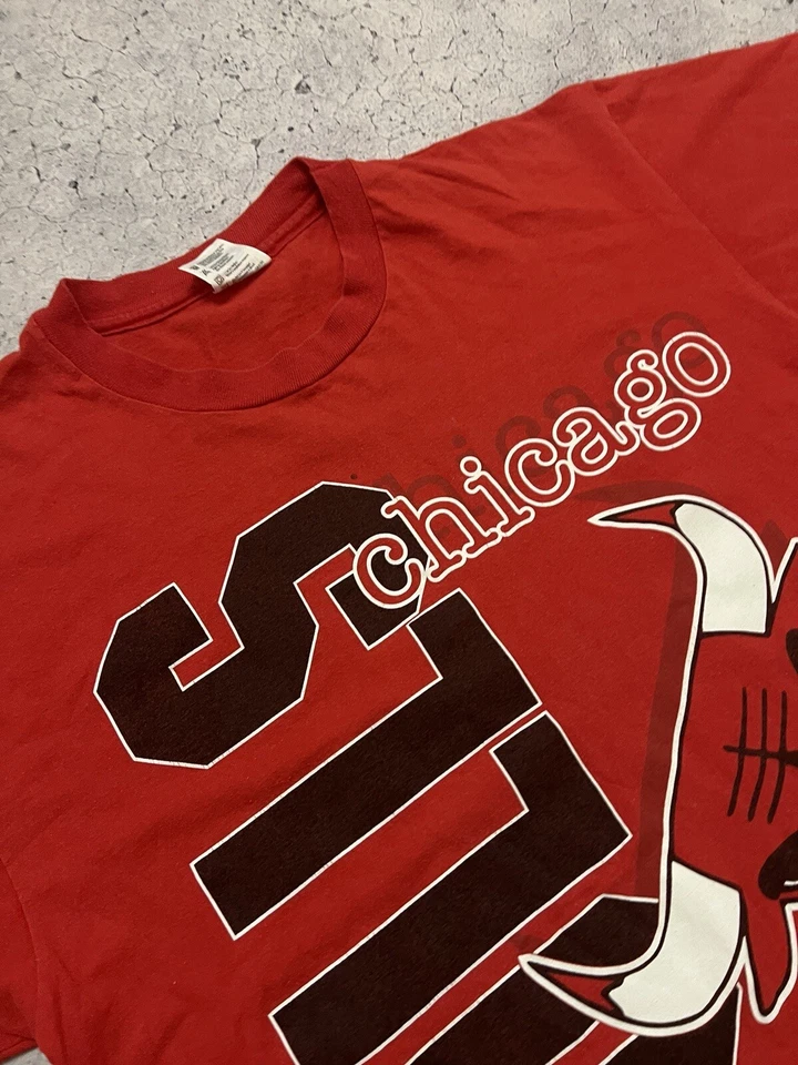 Chicago Bulls Vintage NBA T-Shirt XL Single Stitch 90s 1994 Basketball Tee - Image 4 of 4