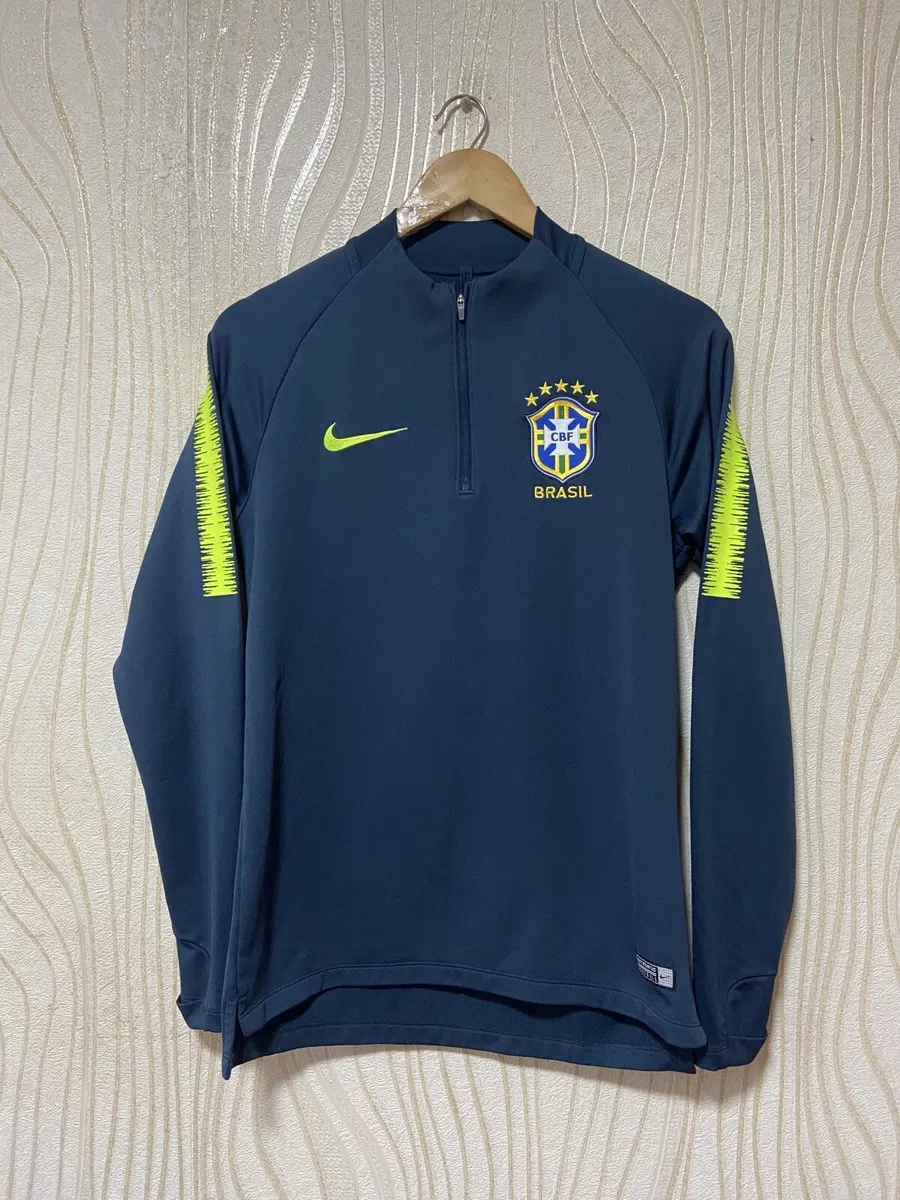 BRAZIL 2018 2019 TRAINING FOOTBALL SOCCER SQUAD DRILL TOP NIKE 893331-454  sz S