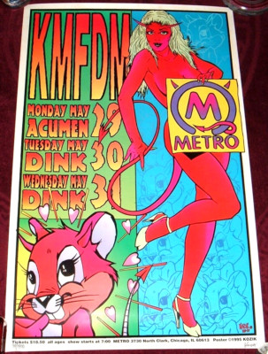 FRANK KOZIK KMFDM DEVIL GIRL KUNST POSTER 1995 SIGNIERT NUMMERIERT EX