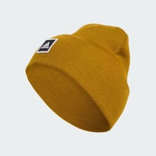 Adidas Aeroready Wide-Cuff Fold Beanie One Size Unisex Ribbed Badge of Sports