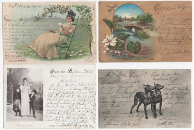 10 alte Ak`s , Konvolut, Gruss aus ..., gelaufen 1898 - 1905