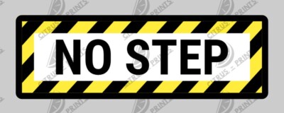 Flugzeug NO STEP Warnaufkleber Innen/Außen Wasserdicht Schwarz/Gelb/Weiß