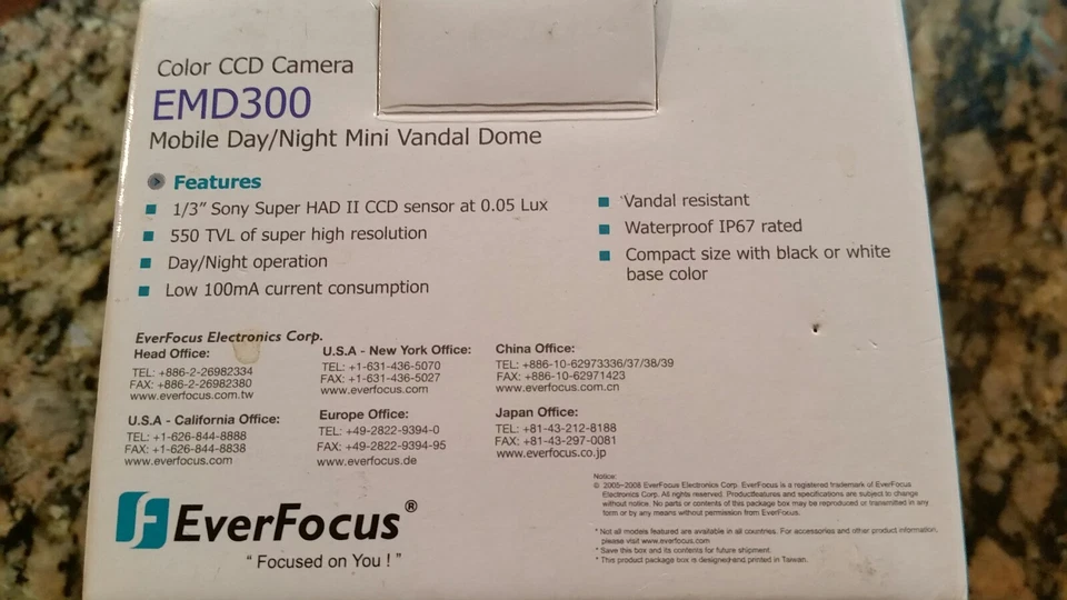 Everfocus EMD300 Mobile 550 TVLCompact Car Security Camera - Image 2 of 2