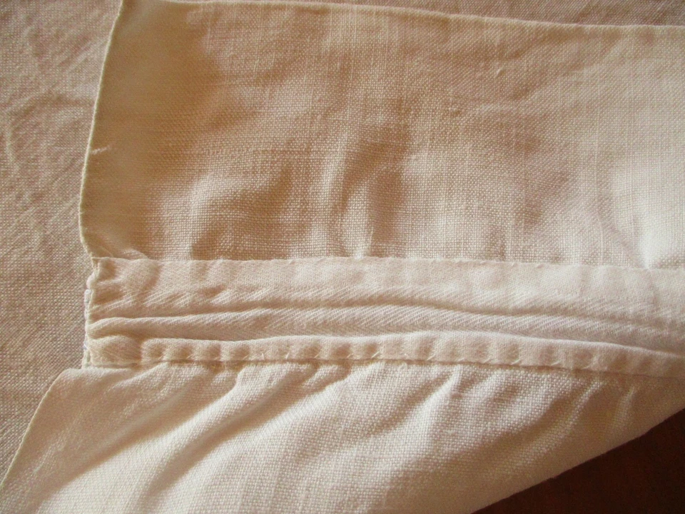 Drap N°86 ancien en fil de lin monogramme RB  207 X 295 Cm    papillons bleus - Photo 2/4