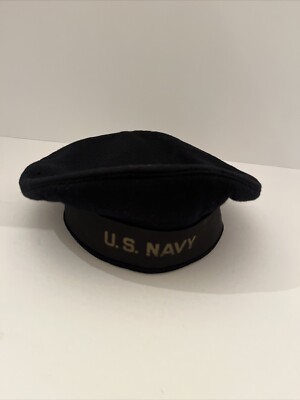 Vintage USN WW2 Wool Navy Donald Duck Flat Sailor Hat Named | eBay