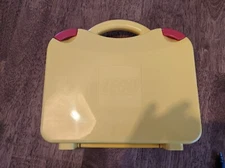 LEGO Yellow & Orange Plastic Carrying Case, Storage Box With Dividers, preowned