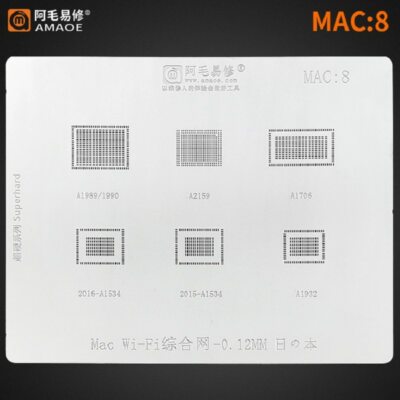 AMAOE MAC:8 Tin-planted for MACBOOK MAC Pro WiFi Chip Steel Mesh A2159/A1706