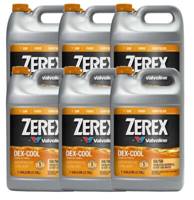 Zerex 6 Gallons Coolant Antifreeze Orange Dex Cool 50/50 Prediluted 6 x 1 Gallon