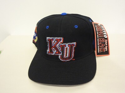 VTG NCAA Kansas Jayhawks LOGO Fitted 7 3/8 Hat 90s Zephyr Graph-X NEW NWT