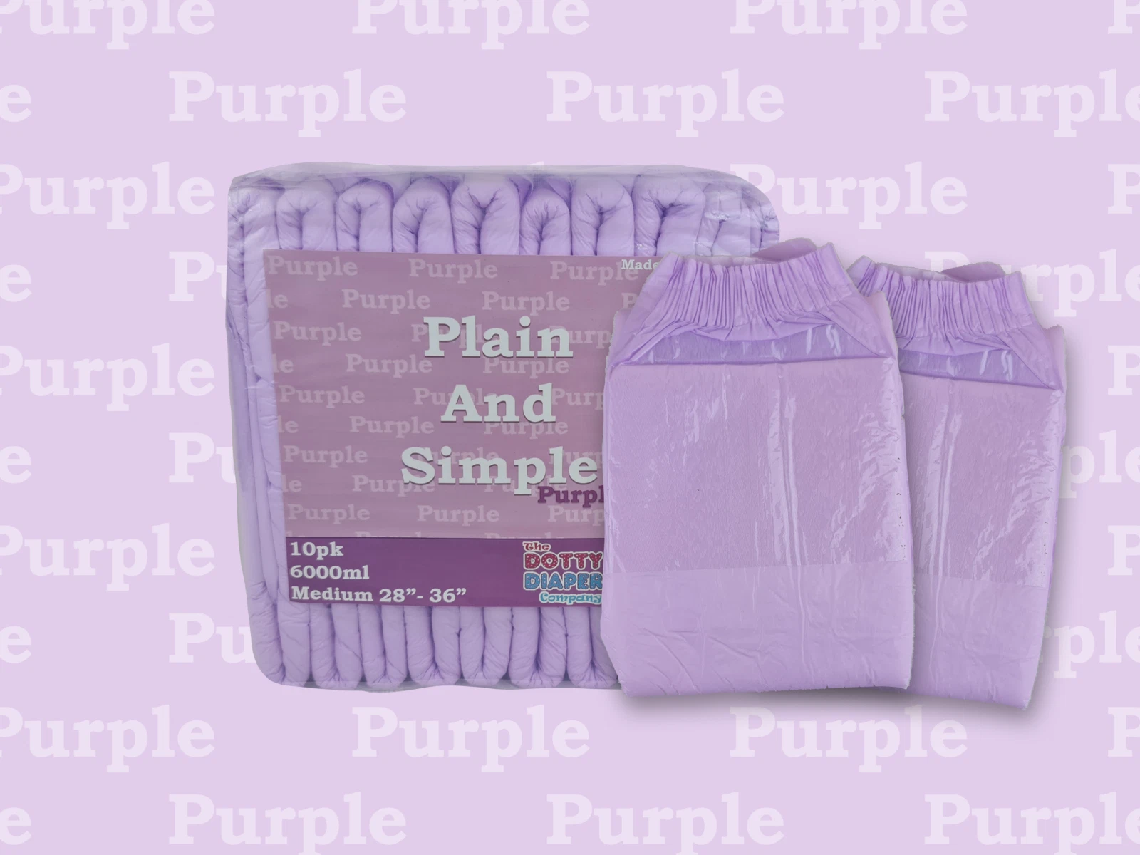 M - XL 80 Pack Adult diaper, purple plain and simple Disposable 6000ml