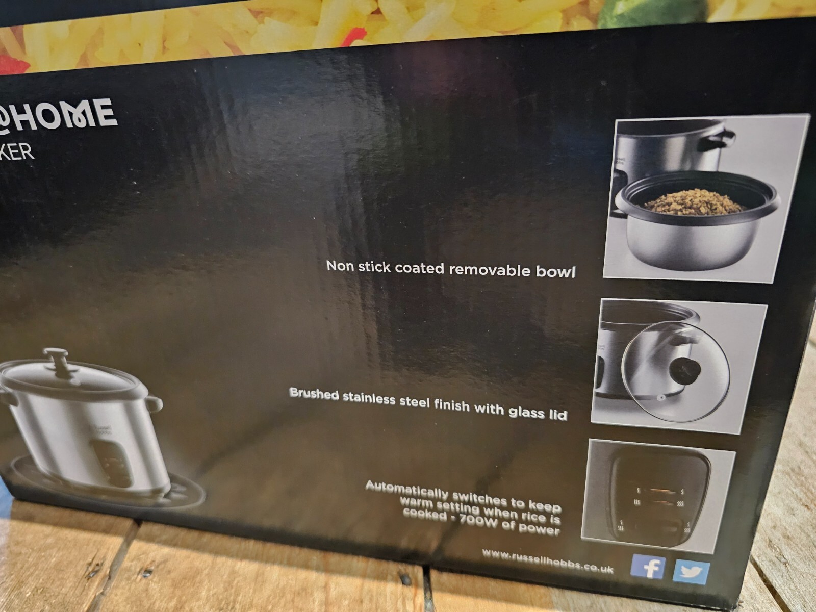 NEW Russell Hobbs 19750 NEW Rice Cooker & Steamer Cook at Home 1.8L