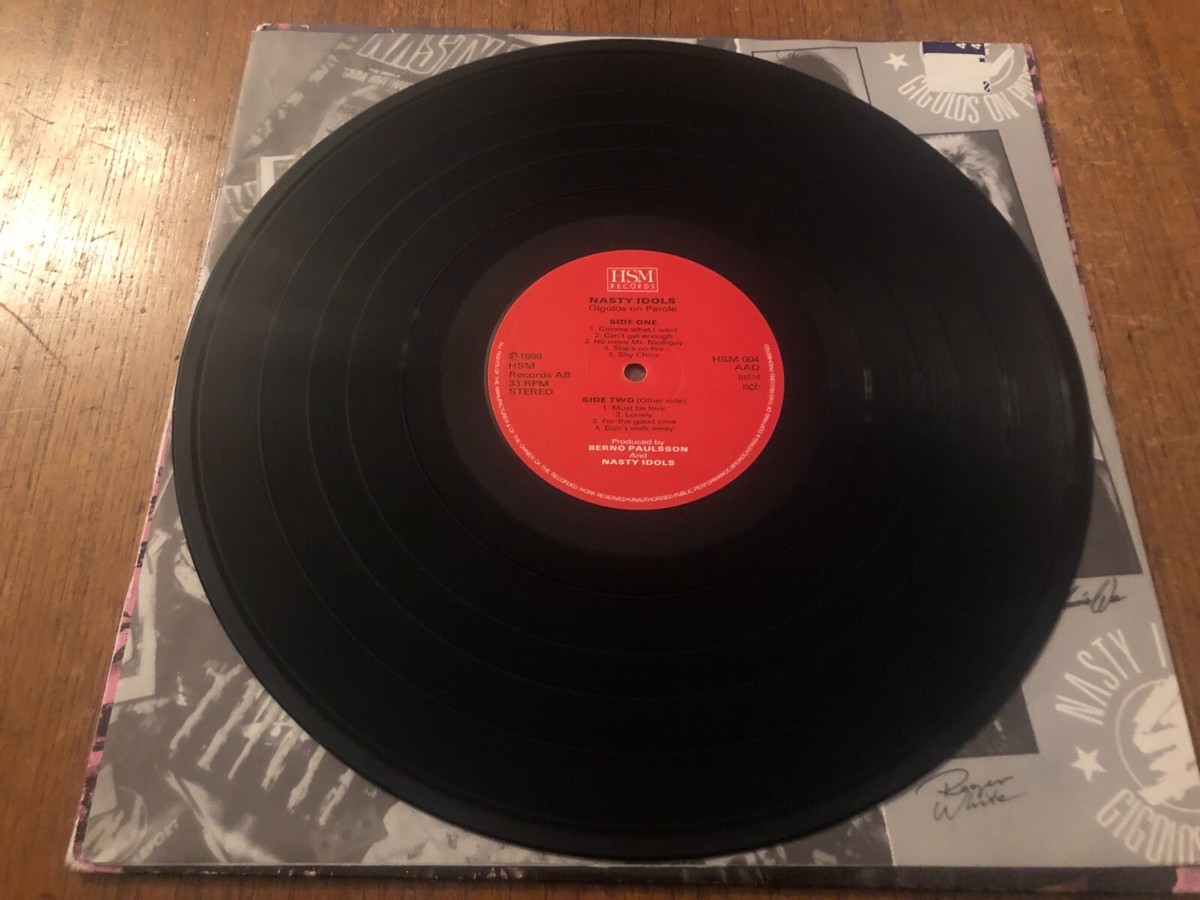 NASTY IDOLS Gigolos On Parole LP Vinyl 1989 Very Rare Swedish