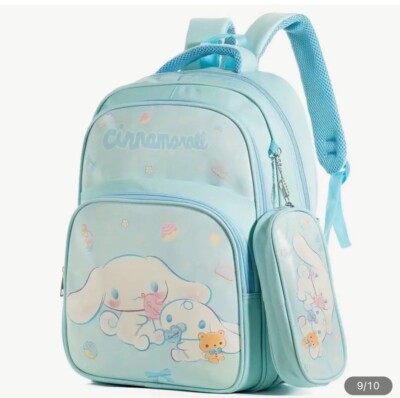 Sanrio Cinnamoroll Blue BackPack Bag White Back To School Kawaii W Pencil Holder