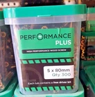 5 x 80mm PERFORMANCE PLUS WOODSCREWS (Tub of 300)