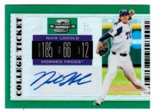 2019 PANINI CONTENDERS DRAFT PICK NICK LODOLO OPTIC COLLEGE TICKET AUTO GREEN /5