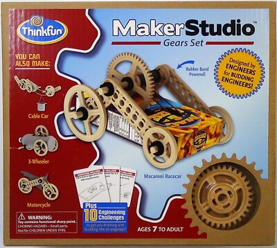 Maker Studio Gears Set -Build Racecar, Motorcycle, 3-Wheeler, Cable Car 2014 NEW