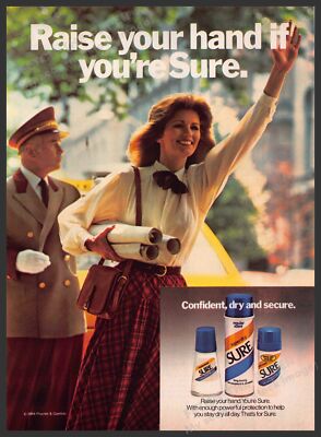 Sure Deodorant 1980s Magazine Print Advertisement 1984 Female Architect Engineer