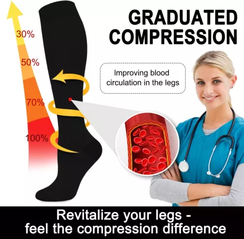 10-15 mmHg Compression Stockings Men Women Relief Varicose Veins Support Hose - Picture 8 of 26